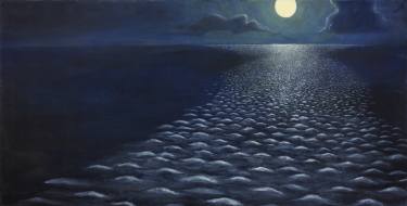 Based on painting Two Ships Passing in the Night (She Dreams) by Carl Yoshihara, 1988
