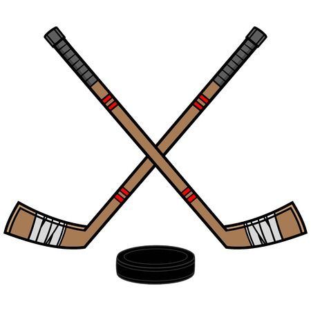 hockey bat and ball drawing