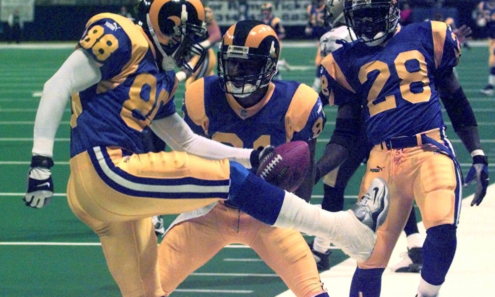 Marshall Faulk Los Angeles Rams Unsigned Running Photograph